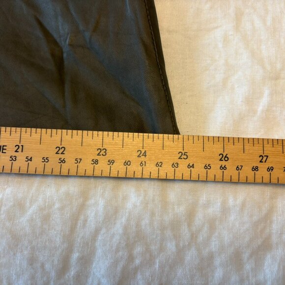 ZARA Woman 100% Leather Mini Skirt – Olive Green – Size L - Picture 7 of 10